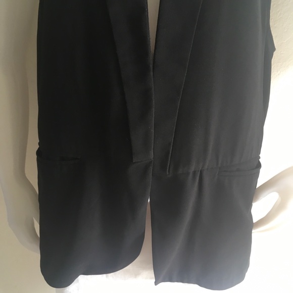 G/F Poly Black Open Front Vest Sz L - Picture 5 of 8